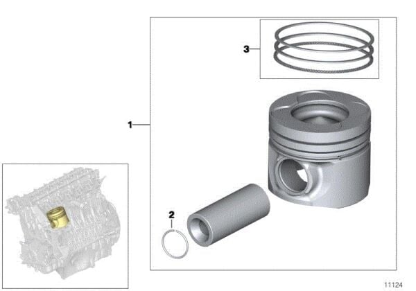 PİSTON 84.50MM / BMW E60-E61-E81-E82-E83-E87-E88-E90-E91 / 8770246050