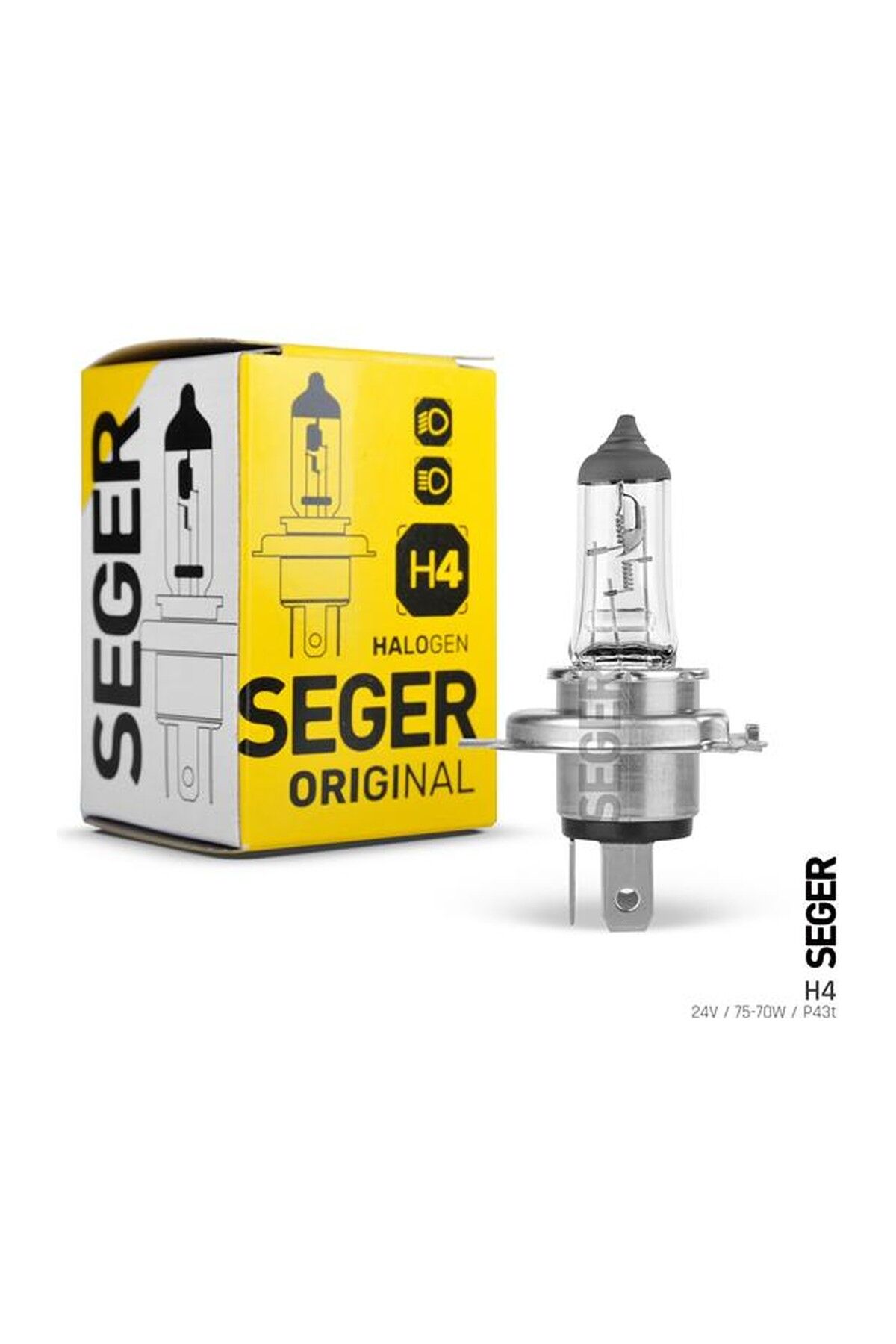 Ampul H4 24 V 70W P43T Standart Seger 206549