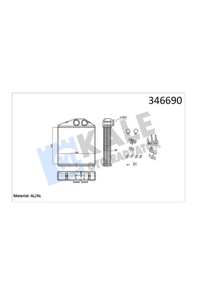 Kalorifer Radyatörü Brazing Kale 346690 Opel Combo / Corsa C