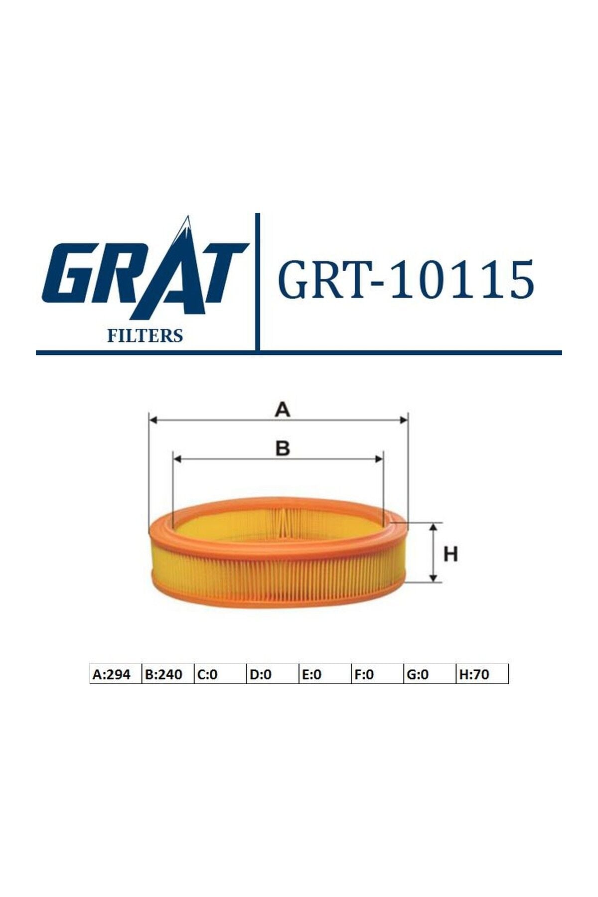 Hava Filtresi GRAT 10115 Fiat Doblo / Punto