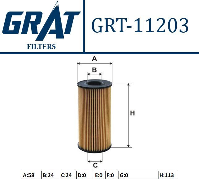 Yağ Filtresi Grat 11203 Vito W447 2014+ OM622 OEM 6221800000