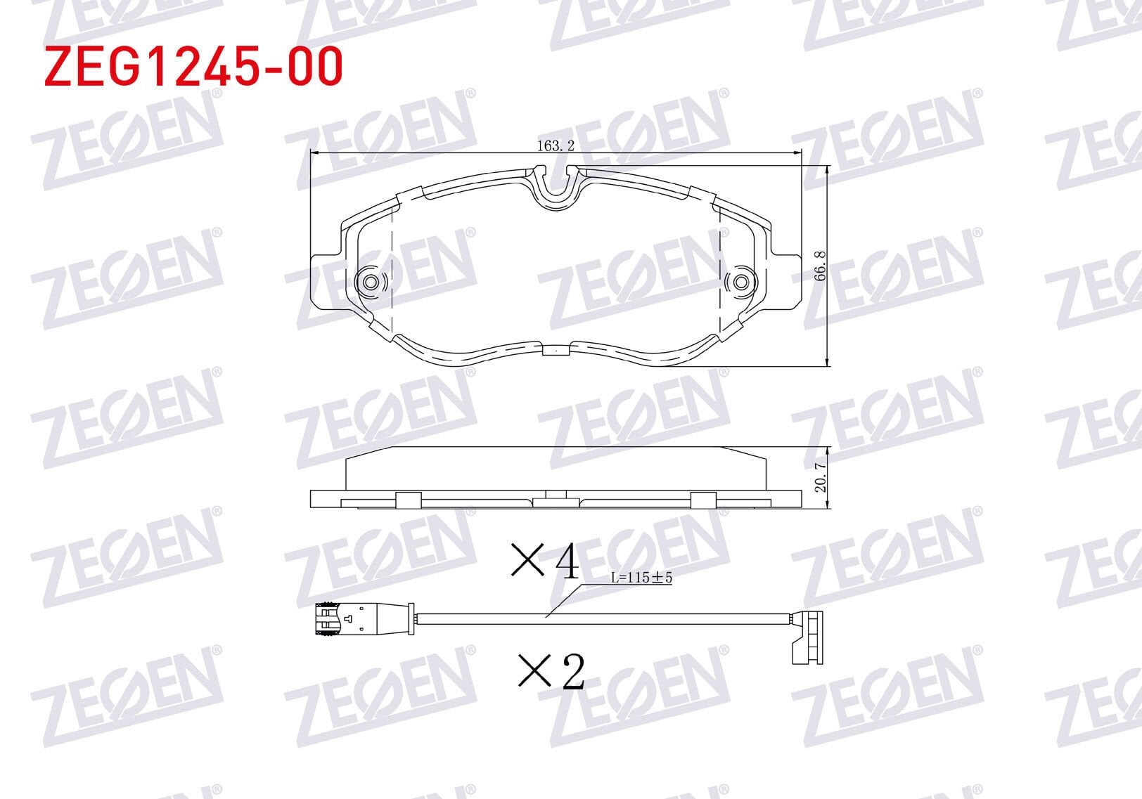 Fren Balatası Zegen ZEG124500 Sprinter 2006-2014 Crafter 2006-2018 Vito W639 2011-2014 OEM 9064210400