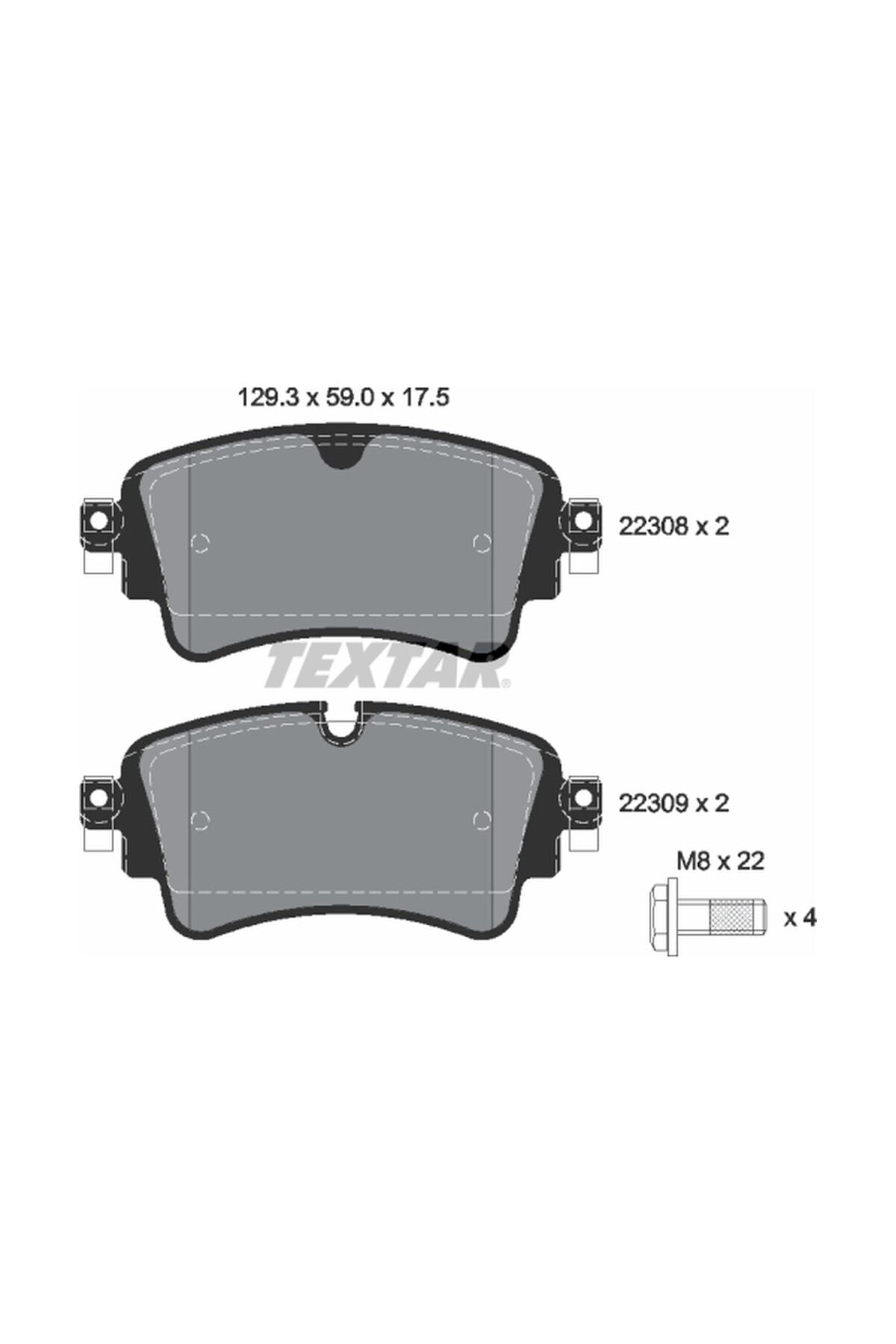 Arka Balata Textar 2230801 Audi A4 2016+ / A5 2017+ / Q5 2017+ OEM 8W0698451L