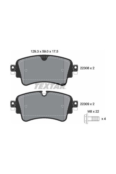 Arka Balata Textar 2230801 Audi A4 2016+ / A5 2017+ / Q5 2017+ OEM 8W0698451L