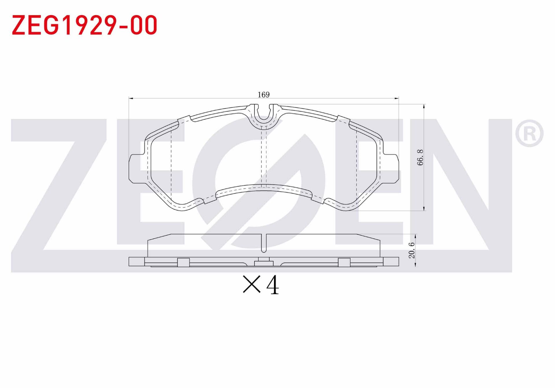 Arka Fren Balatası Çift Teker Zegen ZEG192900 Sprinter 2018+ 651/654 Motor OEM 9074208700