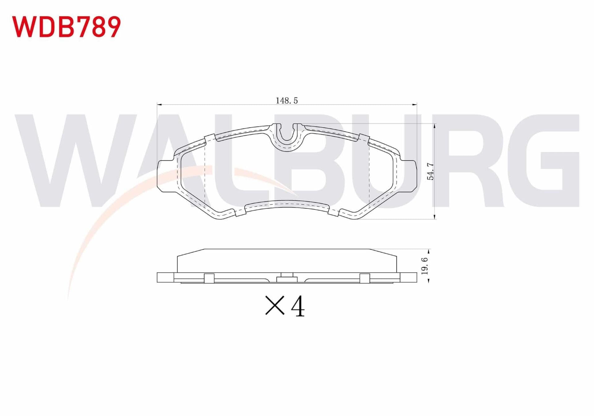 Fren Balatası Walburg WDB789 Sprinter 2018+ 651 Motor/654 Motor OEM 9104203700