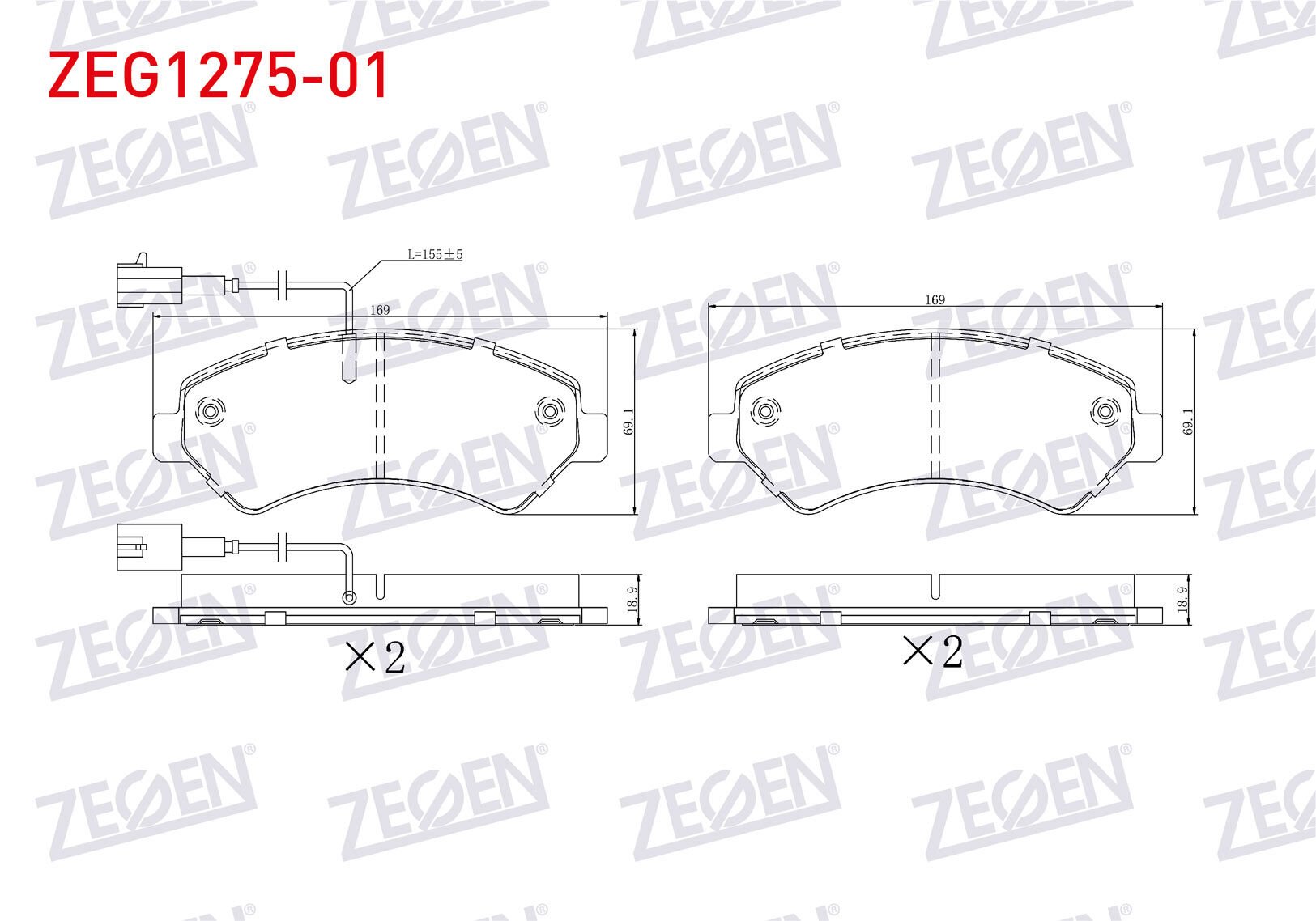 Ön Fren Balatası Zegen ZEG127501 Ducato 2006-2024 Boxer / Jumper 2006-2024 / 2024+ OEM 77364318