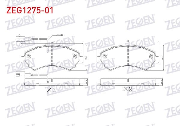 Ön Fren Balatası Zegen ZEG127501 Ducato 2006-2024 Boxer / Jumper 2006-2024 / 2024+ OEM 77364318